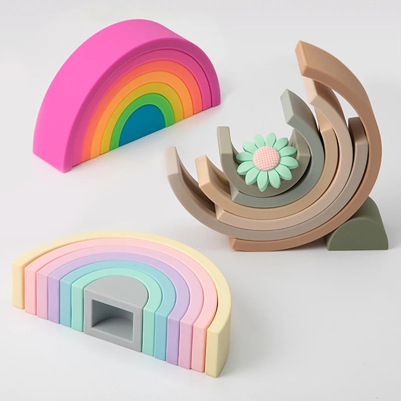 Arc en ciel en bois Montessori